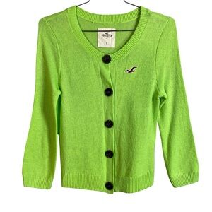 Hollister Green Cardigan Sweater